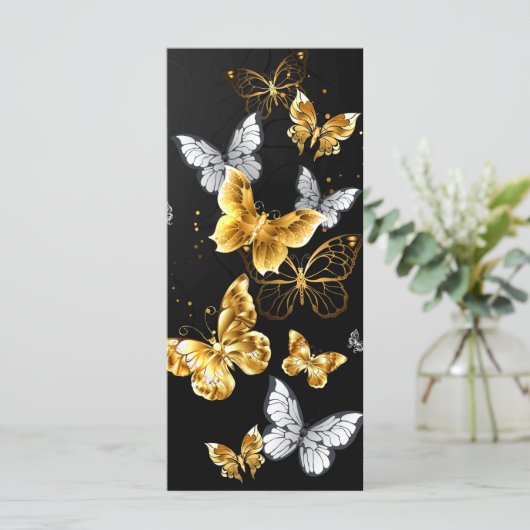 Goud en witte vlinders (Staand voorkant)