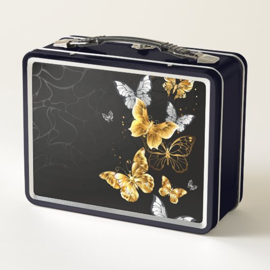 Goud en witte vlinders (Achterkant)