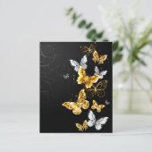 Goud en witte vlinders (Staand voorkant)