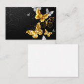 Goud en witte vlinders aanbevelingskaartje (Voorkant / Achterkant)