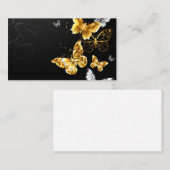 Goud en witte vlinders aanbevelingskaartje (Voorkant / Achterkant)