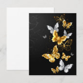 Goud en witte vlinders advieskaart (Voorkant / Achterkant)