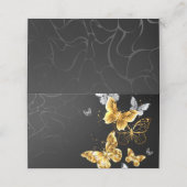 Goud en witte vlinders afsprakenkaart (Buitenkant ongevouwen)