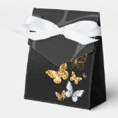 Goud en witte vlinders bedankdoosjes (Voorkant Zijde)