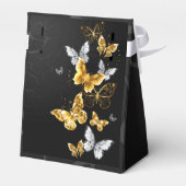 Goud en witte vlinders bedankdoosjes (Achterkant)