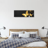 Goud en witte vlinders canvas afdruk (Insitu (Slaapkamer))