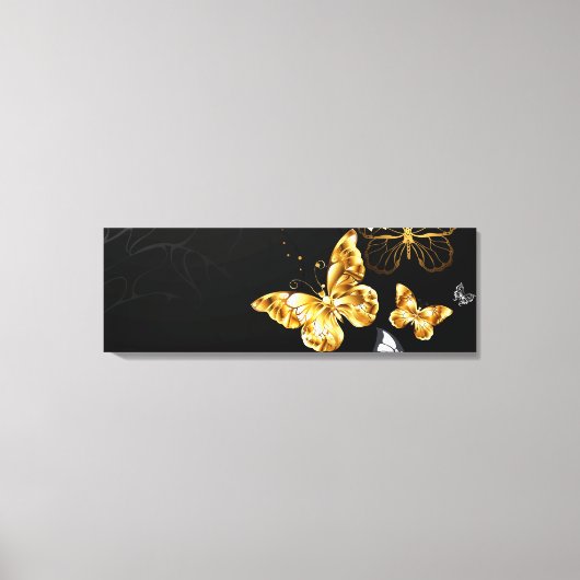 Goud en witte vlinders canvas afdruk (Voorkant)