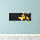 Goud en witte vlinders canvas afdruk (Insitu (Houten vloer))