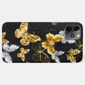 Goud en witte vlinders Case-Mate iPhone case (Achterkant (horizontaal))