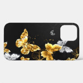 Goud en witte vlinders Case-Mate iPhone case (Achterkant (horizontaal))
