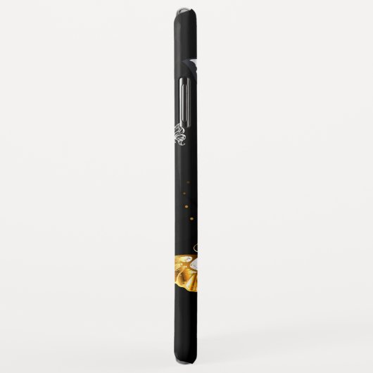 Goud en witte vlinders Case-Mate iPhone case (Achterkant/rechts)