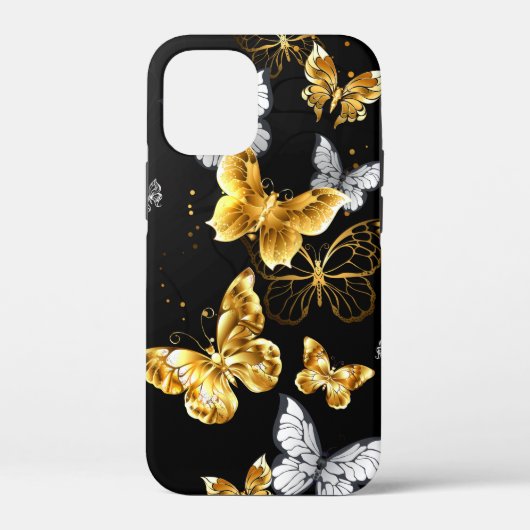 Goud en witte vlinders Case-Mate iPhone case (Achterkant)