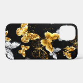 Goud en witte vlinders Case-Mate iPhone case (Achterkant (horizontaal))