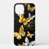 Goud en witte vlinders Case-Mate iPhone case (Achterkant)