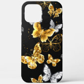 Goud en witte vlinders Case-Mate iPhone case (Achterkant)