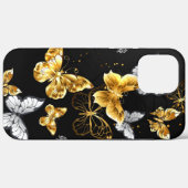 Goud en witte vlinders Case-Mate iPhone case (Achterkant (horizontaal))