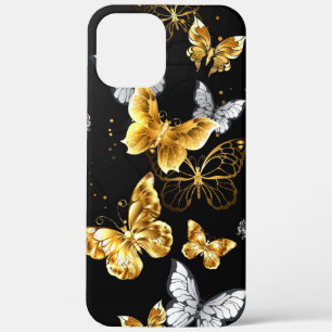 Goud en witte vlinders Case-Mate iPhone case