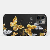 Goud en witte vlinders Case-Mate iPhone case (Achterkant (horizontaal))