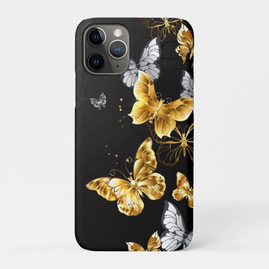 Goud en witte vlinders Case-Mate iPhone case (Achterkant)
