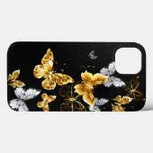 Goud en witte vlinders Case-Mate iPhone case (Achterkant (horizontaal))