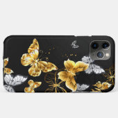 Goud en witte vlinders Case-Mate iPhone case (Achterkant (horizontaal))