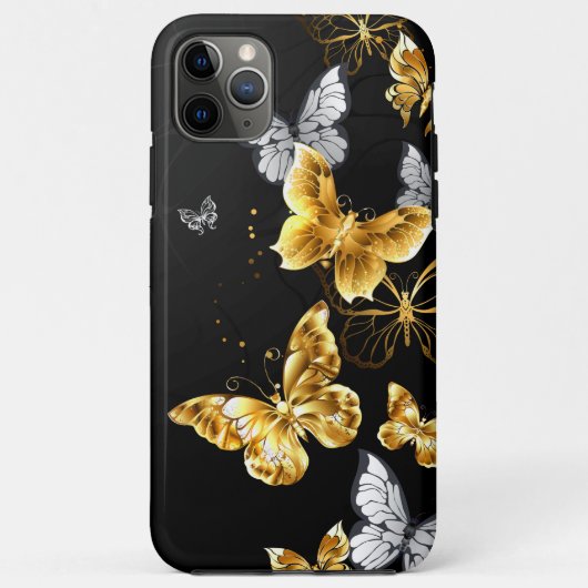 Goud en witte vlinders Case-Mate iPhone case (Achterkant)