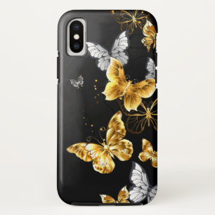 Goud en witte vlinders Case-Mate iPhone case