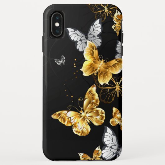Goud en witte vlinders Case-Mate iPhone case (Achterkant)