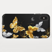 Goud en witte vlinders Case-Mate iPhone case (Achterkant (horizontaal))