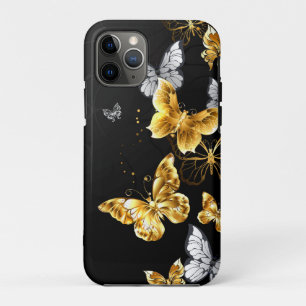 Goud en witte vlinders Case-Mate iPhone case
