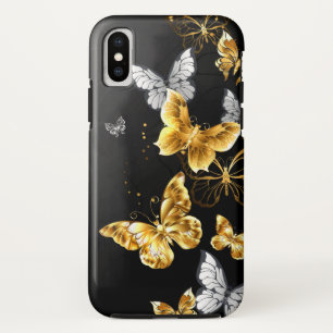 Goud en witte vlinders Case-Mate iPhone case