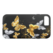 Goud en witte vlinders Case-Mate iPhone case (Achterkant (Horizontaal))