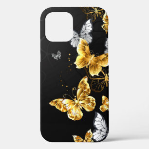 Goud en witte vlinders Case-Mate iPhone case