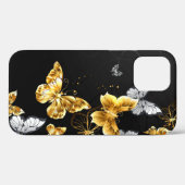 Goud en witte vlinders Case-Mate iPhone case (Achterkant (horizontaal))