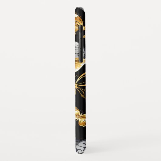 Goud en witte vlinders Case-Mate iPhone case (Achterkant/links)