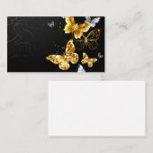 Goud en witte vlinders contactkaartje (Voorkant / Achterkant)