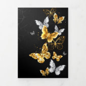 Goud en witte vlinders drieluik aankondiging (Cover)