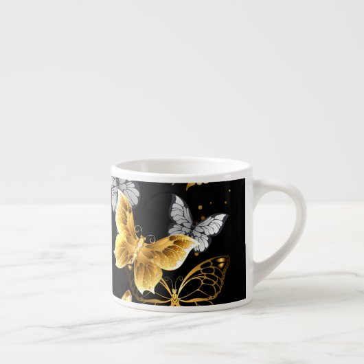 Goud en witte vlinders espresso kop (Rechts)
