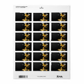 Goud en witte vlinders etiket (Full Sheet)