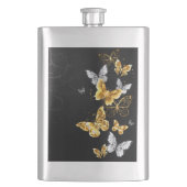Goud en witte vlinders flacon (Voorkant)