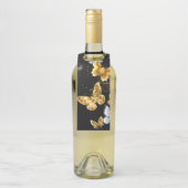 Goud en witte vlinders flessenhanger (Op fles)