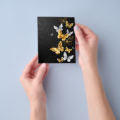 Goud en witte vlinders flyer (Hand)