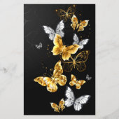 Goud en witte vlinders flyer (Voorkant)
