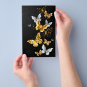 Goud en witte vlinders flyer (Hand)