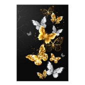 Goud en witte vlinders foto afdruk (Voorkant)