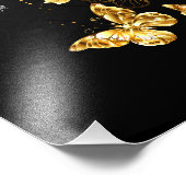 Goud en witte vlinders foto afdruk (Hoek)