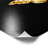 Goud en witte vlinders foto afdruk (Hoek)