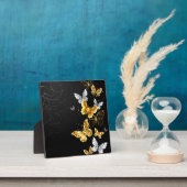 Goud en witte vlinders fotoplaat (Insitu)