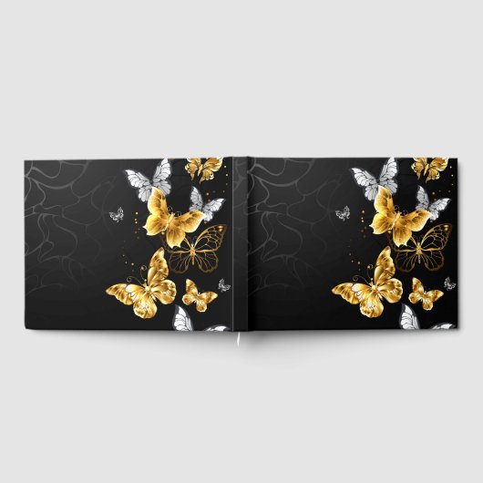 Goud en witte vlinders gastenboek (Volledig)
