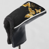 Goud en witte vlinders golfheadcover (3/4 voorkant)